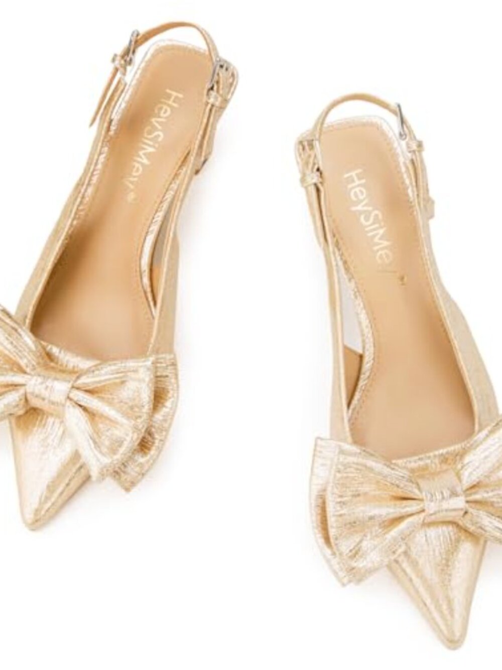 Womens Bow Slingback Kitten Heels Leather Insole Dress Pumps